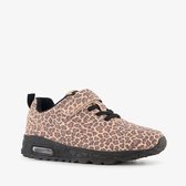 Blue Box meisjes sneakers met airzool en panterprint bruin - Maat 38
