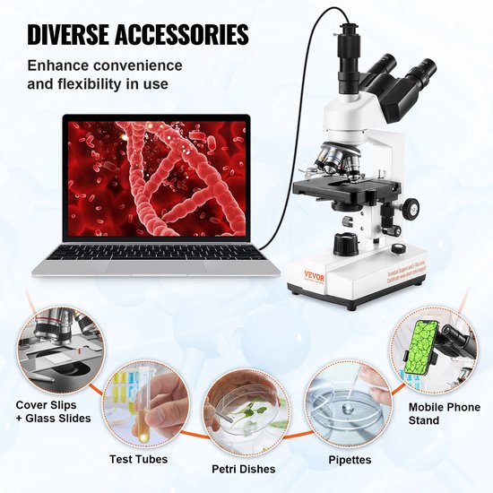 40x - 1000x binoculaire/microscope biologique de Trinocular avec le
