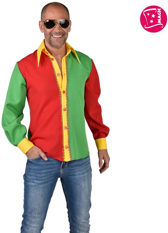 Overhemd Carnaval Rood Groen Geel Man