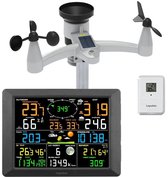 Lopoleis® Professionele weerstation – Weerstation Draadloos met Wifi – 14-in-1 Kleurendisplay 8.2 inch – Binnen & Buiten Sensor – Luchtdruk, Comfort & Hitte-index – Incl 1 Thermo-Hygrometer Sensor, Wit