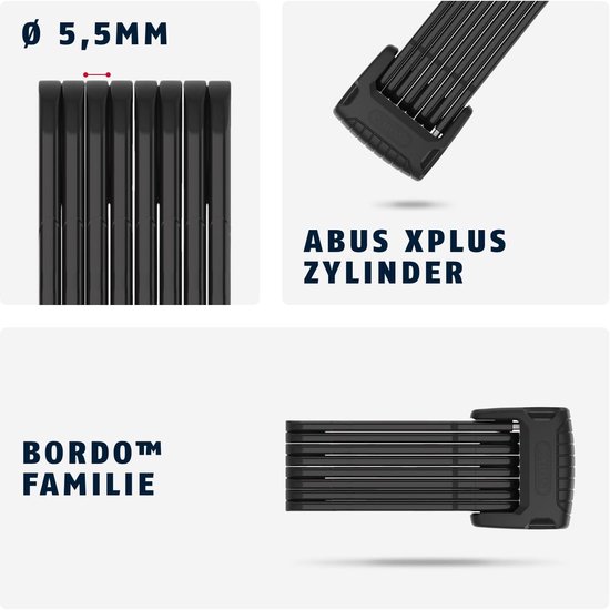 ABUS Bordo Granit XPlus 6500K/120 - Vouwslot - 5,5 mm Staven - 120 cm van ABUS — afbeelding 3