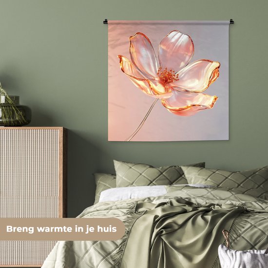 Tapisserie murale 90x90 cm - Verres mural Verres - Bloem - Rose - Tapisserie murale - Tapisseries