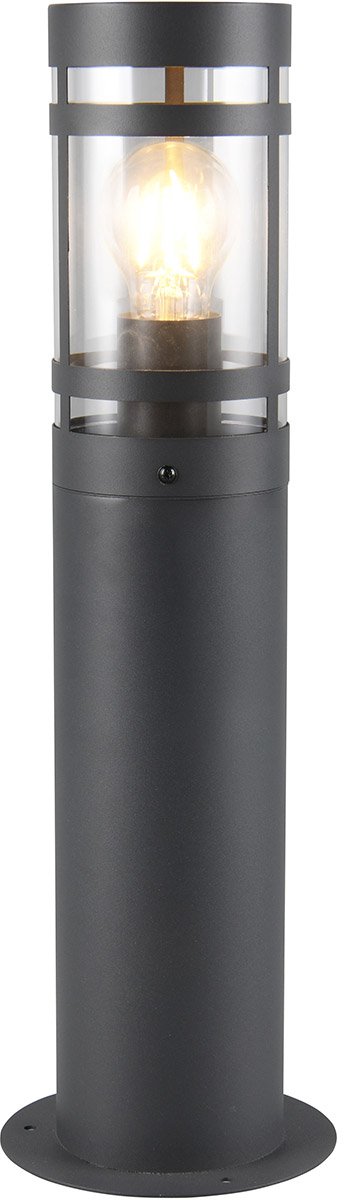 LED Tuinverlichting - Staande Buitenlamp - Trio Paulo - E27 Fitting - Spatwaterdicht IP44 - Rond - Antraciet - Metaal