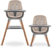LUVION® High Chair Grey & Beige - Kinderstoel
