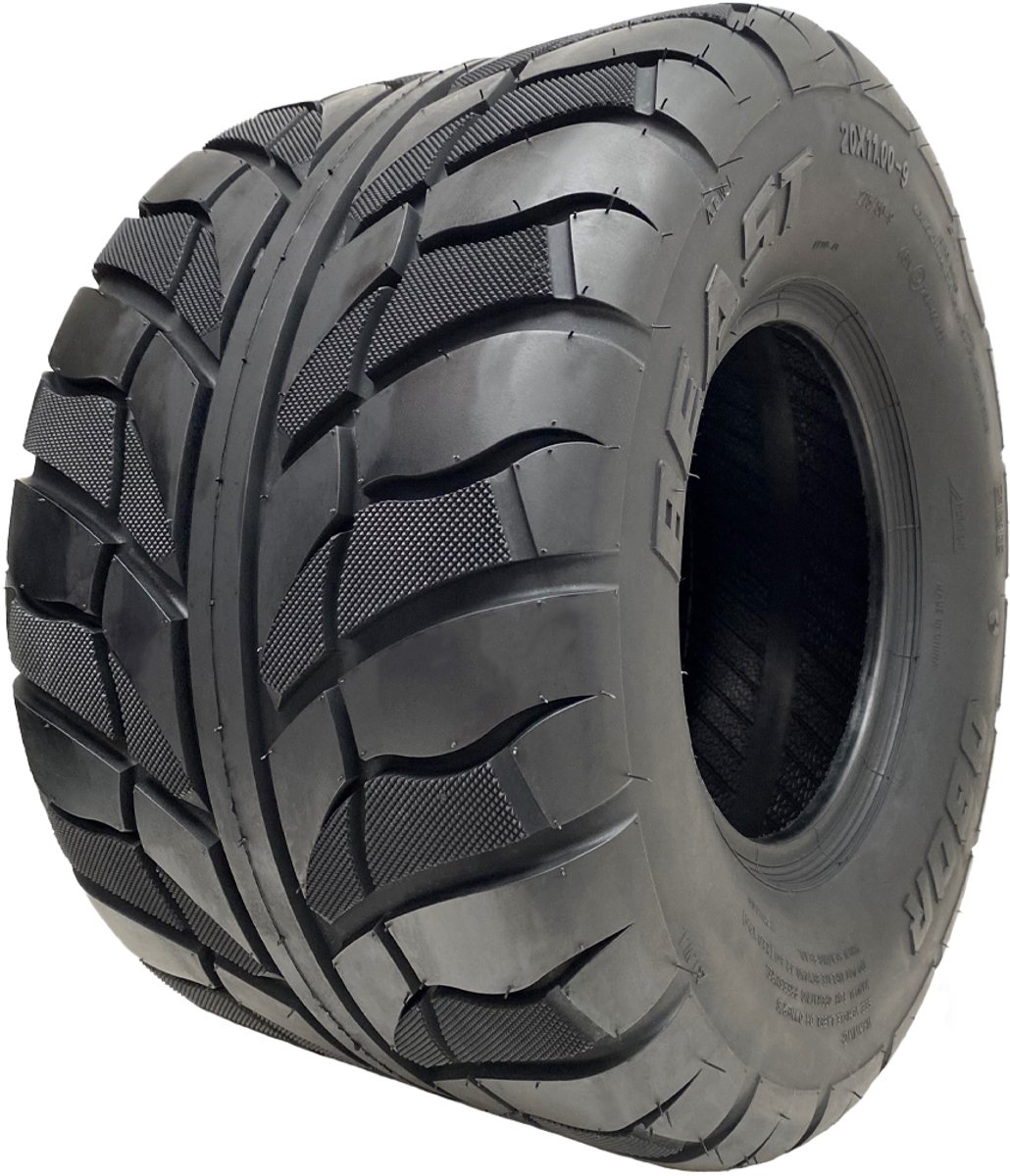 20x11.00-9 (275/50-9) OBOR Beast 6-laags tubeless achterband 46N, goedgekeurd voor de openbare weg, 170 kg