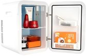 Bol.com Mini koelkast - Koelkast voor Drankjes - 20L- Mini Koelkast voor Slaapkamer - Draagbare Compressorkoeler - Wit aanbieding