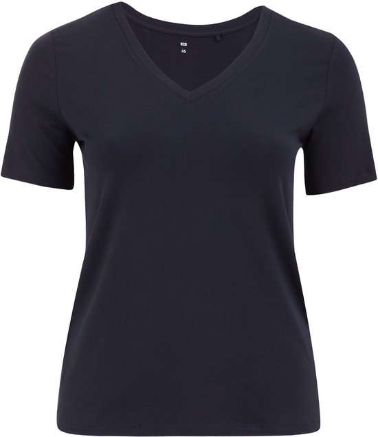 WE Fashion Dames T-shirt met V-hals - Curve