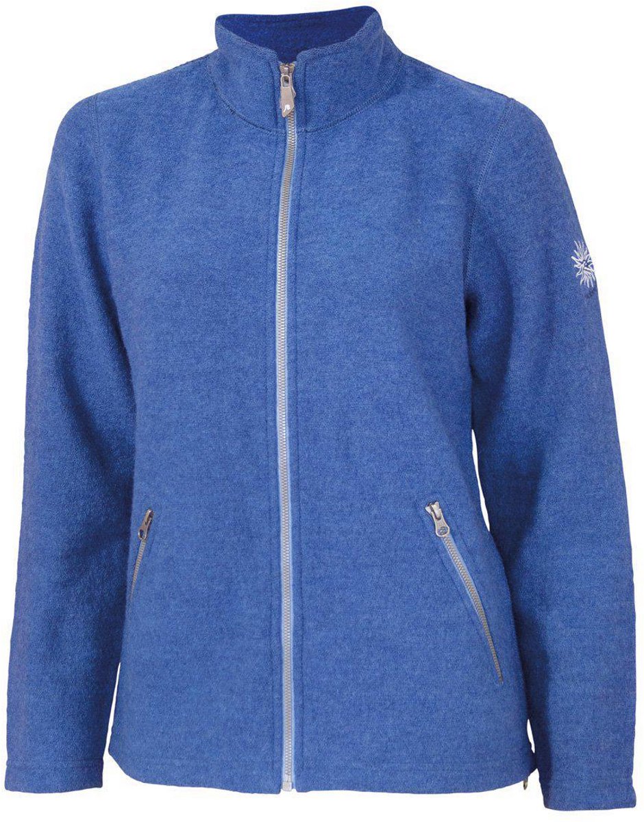Ivanhoe vest Bella FZ voor dames van wol - Jeans - Blauw