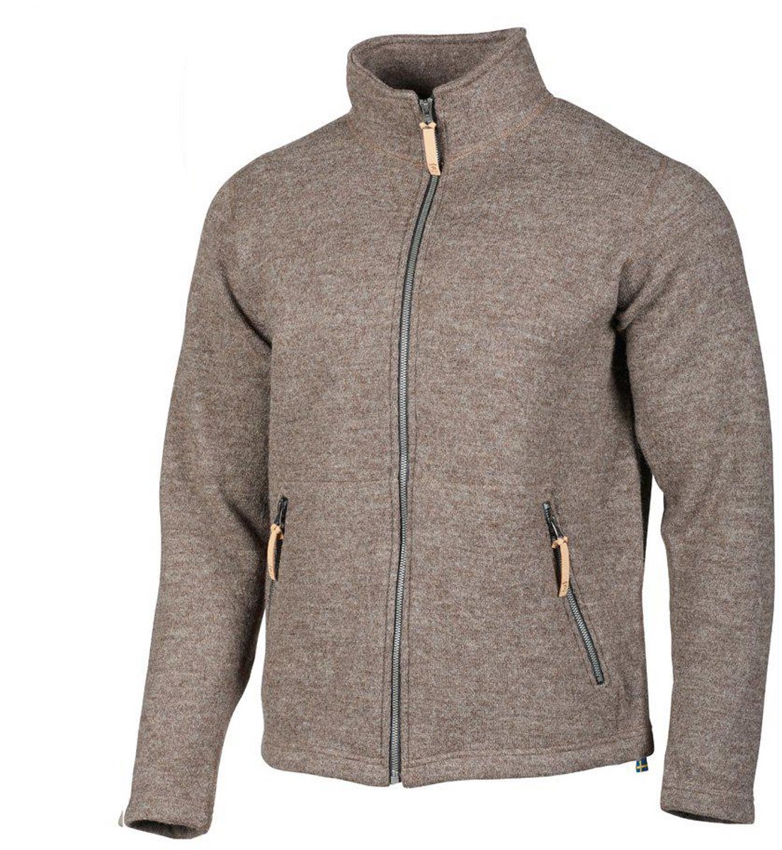 Ivanhoe trui NLS Sap Nutmeg full zip 100% zuivere ongeverfde wol Bruin
