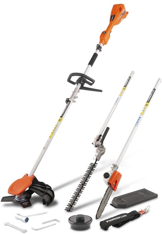 Foto: Powerplus dual power 4 in 1 tuin multitool op batterijen powdpg75530 40 v tuingereedschap heggenschaar trimmer kettingzaag en bosmaaier op accu zonder accu en lader