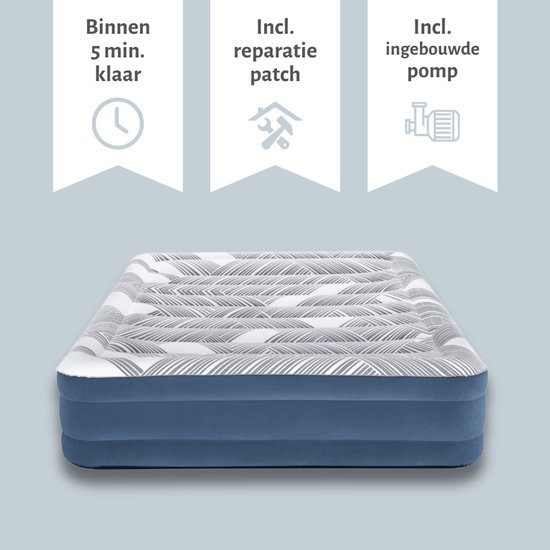 Bestway luchtbed - 2-Persoons - 152 x 203 x 36 cm - Blauw - Inclusief pomp en Hoeslaken van Bestway — afbeelding 4