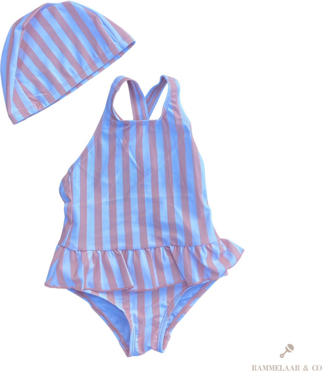 Rammelaar&Co Badpak Soft Orange Stripes - Badpak Meisjes