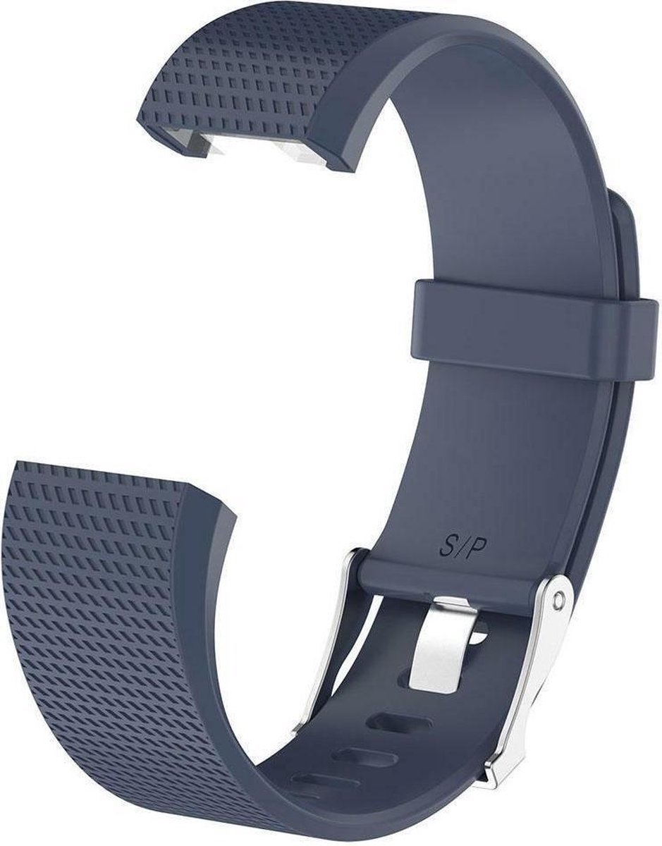 Go Go Gadget - Geschikt voor Fitbit Charge 2 - Siliconen bandje - Maat S/M - Grijsblauw