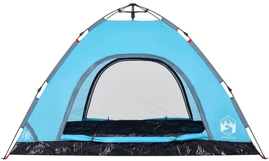 vidaXL - Tent - 4-persoons - snelontgrendeling - blauw van Vidaxl — afbeelding 5