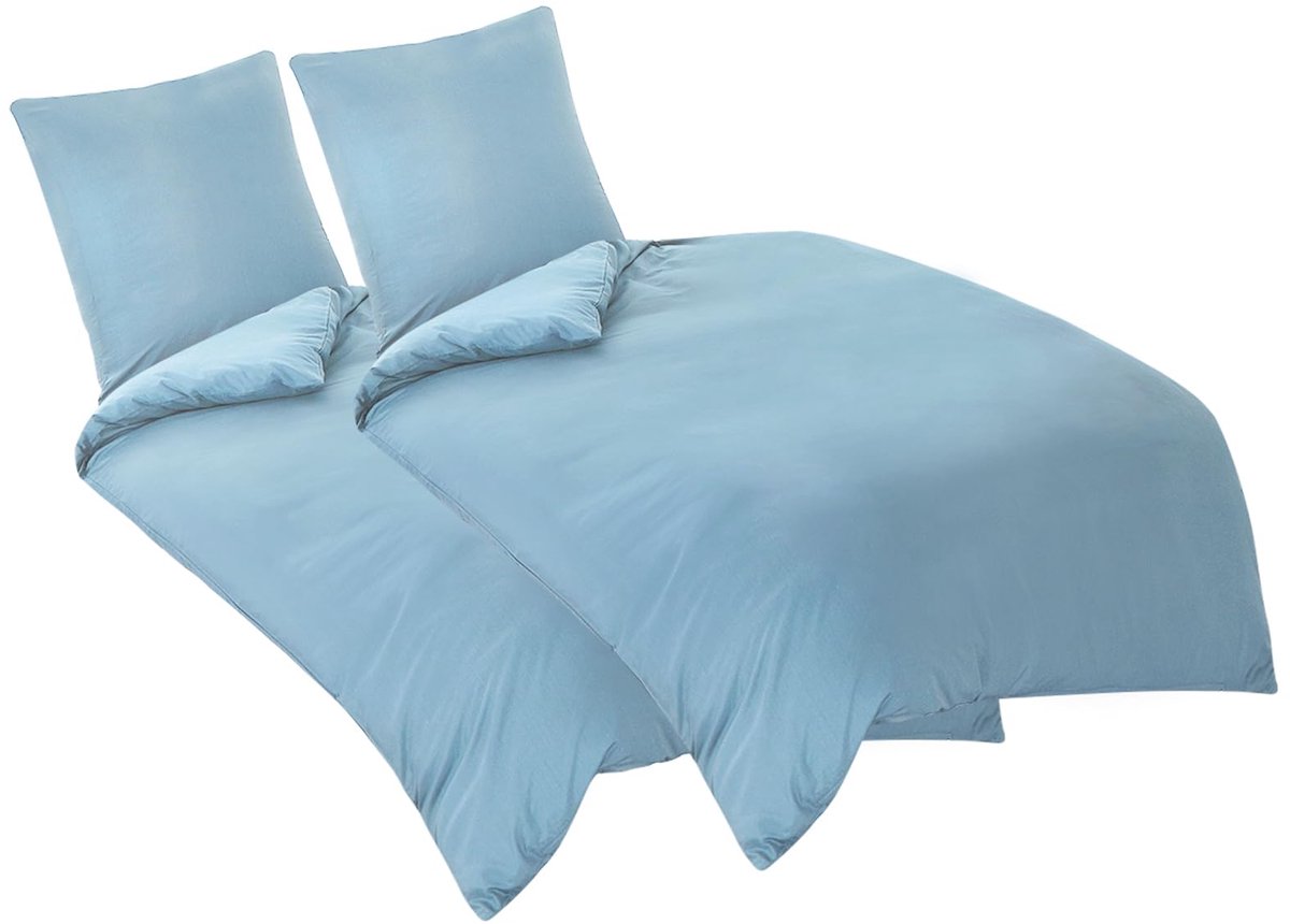 Ibenzoa Beddengoedset van Microvezel met Ritssluiting en Kussenslopen voor Optimaal Slaapcomfort blauw