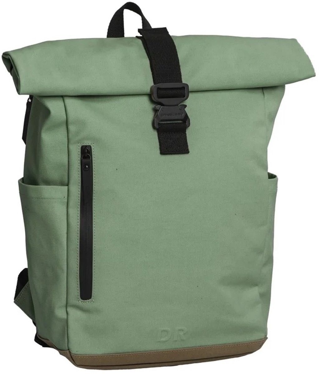 Daniel Ray Wangaratta Coated Canvas Rolltop Rugzak - Laptoprugzak 15,6 inch - 20 Liter - Spat Waterdicht - Oud Groen