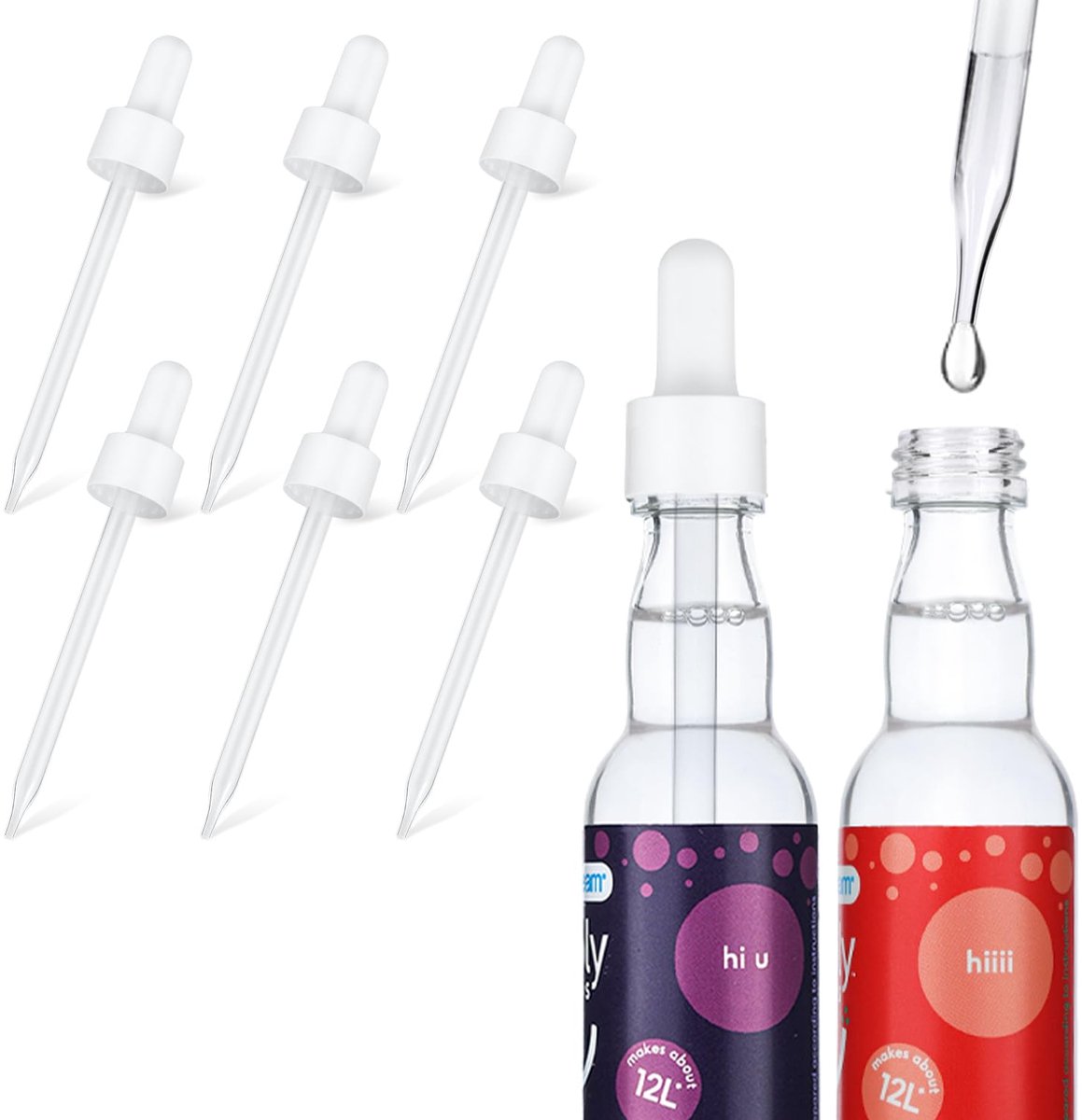 6 Glazen Druppelpipetten voor Druppelaars – Vervangende Accessoires