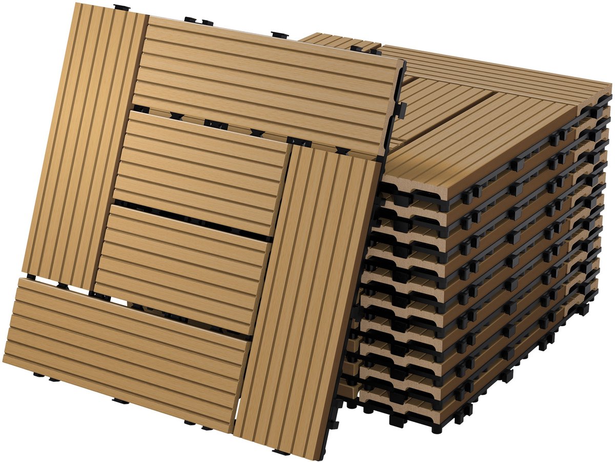 Ecd Germany Wpc Patio Tegels 30 X 30 Cm 44er Spar Set Für 4m²