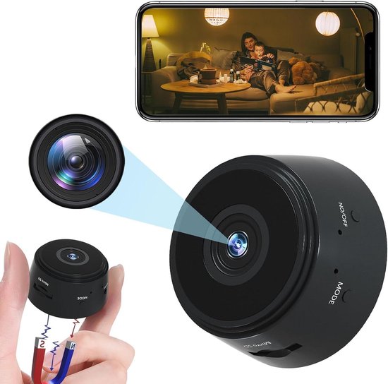 Titel: 1080p HD Mini Wifi Verborgen Spionagecamera voor Binnen en Buiten - Lange Levensduur Spy Cam