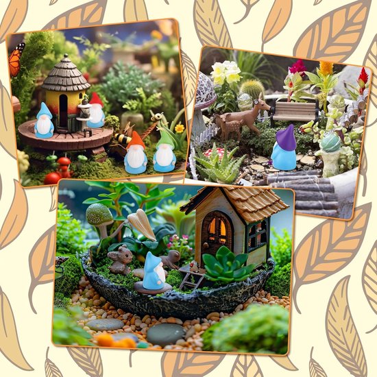 Aardewerk schaal vol met miniatuur kabouters w.o. antiek