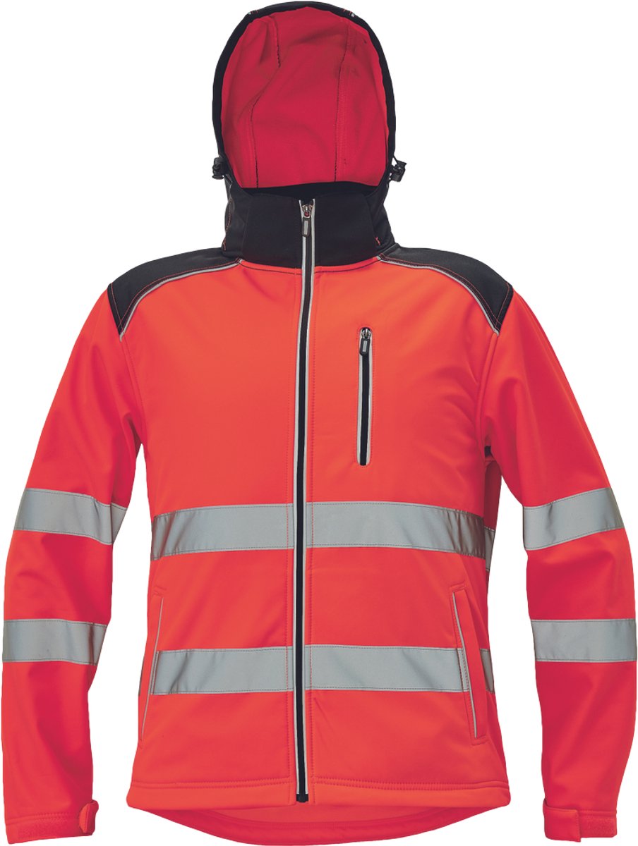 Cerva KNOXFIELD high-vis softshell jas 03010536 - HV Rood - XL