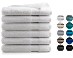 DoubleDry XL Handdoeken 70 x 140 - set van 6 - Hotel kwaliteit 500 g/m2 - 6x Wit