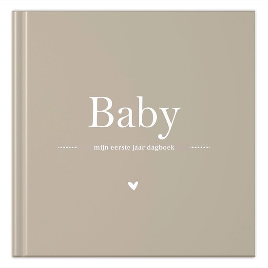 Fyllbooks - Baby Boek Mijn Eerste Jaar - Invulboek Baby - Taupe - Geschikt voor alle Gezinssamenstellingen