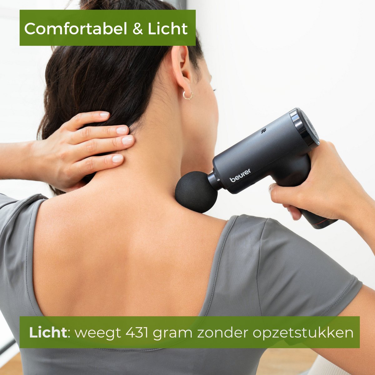 Afbeelding 3 van Beurer MG 89 Professionele Massage Gun - Stil, Licht & Krachtig - Met 3 Opzetstukken - 3 Jaar garantie