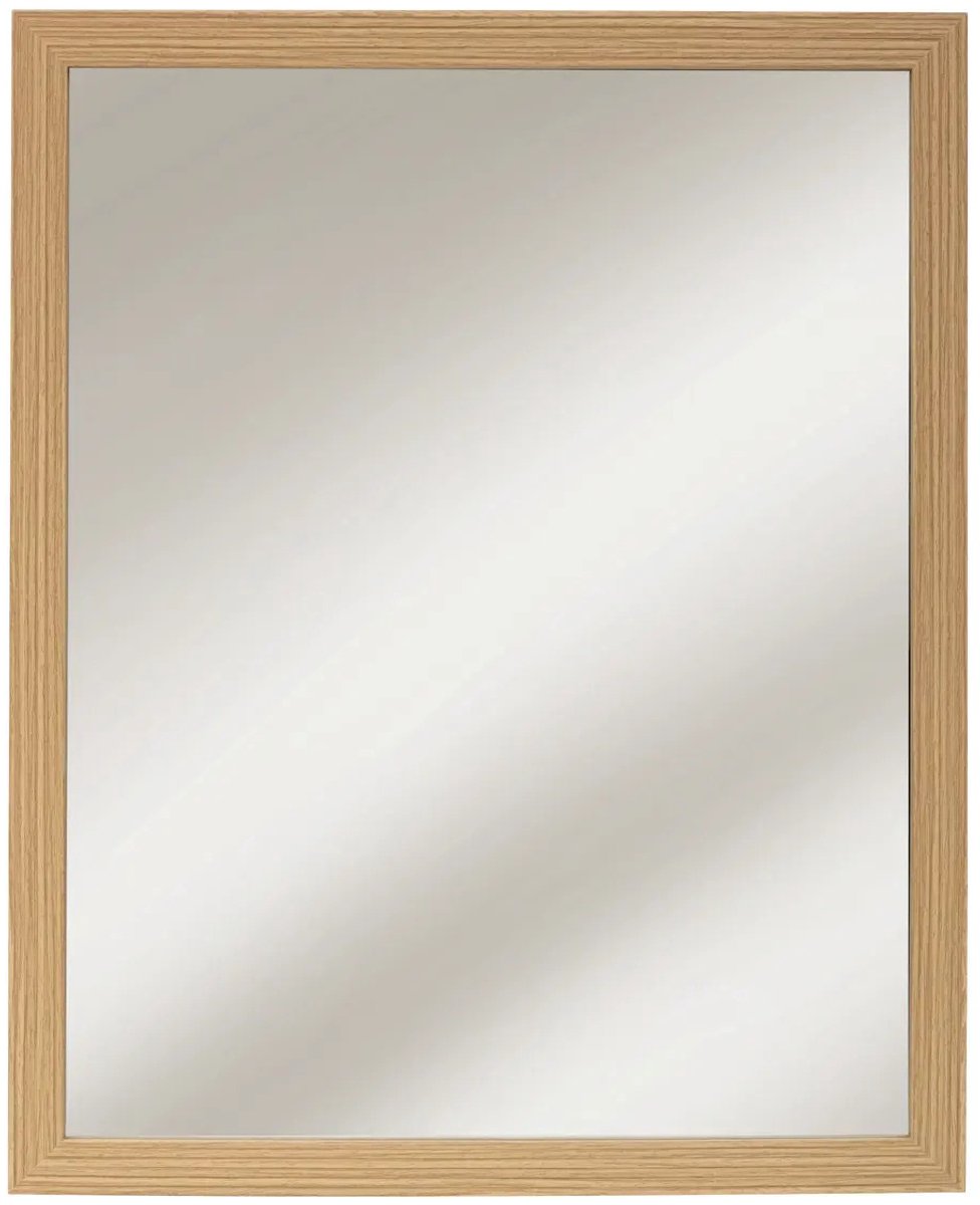 5Five® 5five Spiegel/Wandspiegel - rechthoek - 44 x 54 cm - mdf/bamboe/glas - naturel - gang - toilet - badkamer