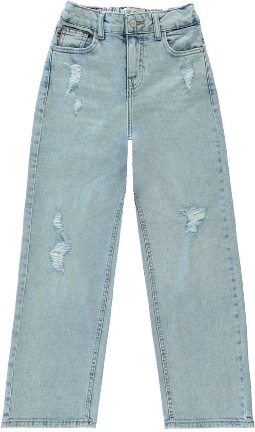 Cars Jeans Kids Bry Meisjes Jeans - Bleached Damage - Maat 140