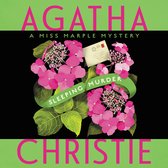 Boekomslag 'Sleeping Murder', een Miss Marple mysterie van Agatha Christie, met roze hortensia's en een brief.