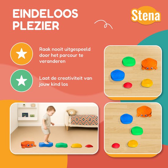 Stena Kikker Stapstenen - Stapelstenen - Rivierstenen - Voor Kinderen - Stepping Stones - Balansstenen - Balansspeelgoed - Heuveltoppen - Educatief/Montessori Speelgoed - Evenwicht van Stinafox — afbeelding 2