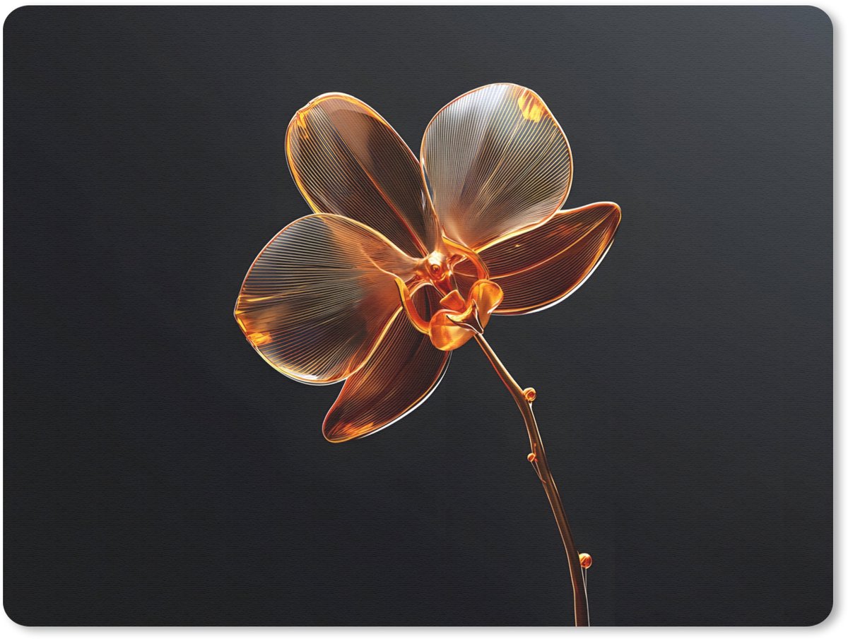 Muismat 23x19 cm - Mousepad Orchidee - Doorzichtig - Bloem - Muismatten