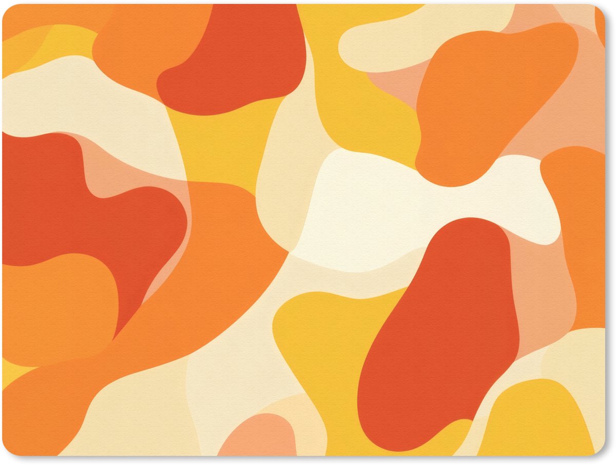 Muismat 23x19 cm - Mousepad Abstract - Vormen - Oranje - Muismatten