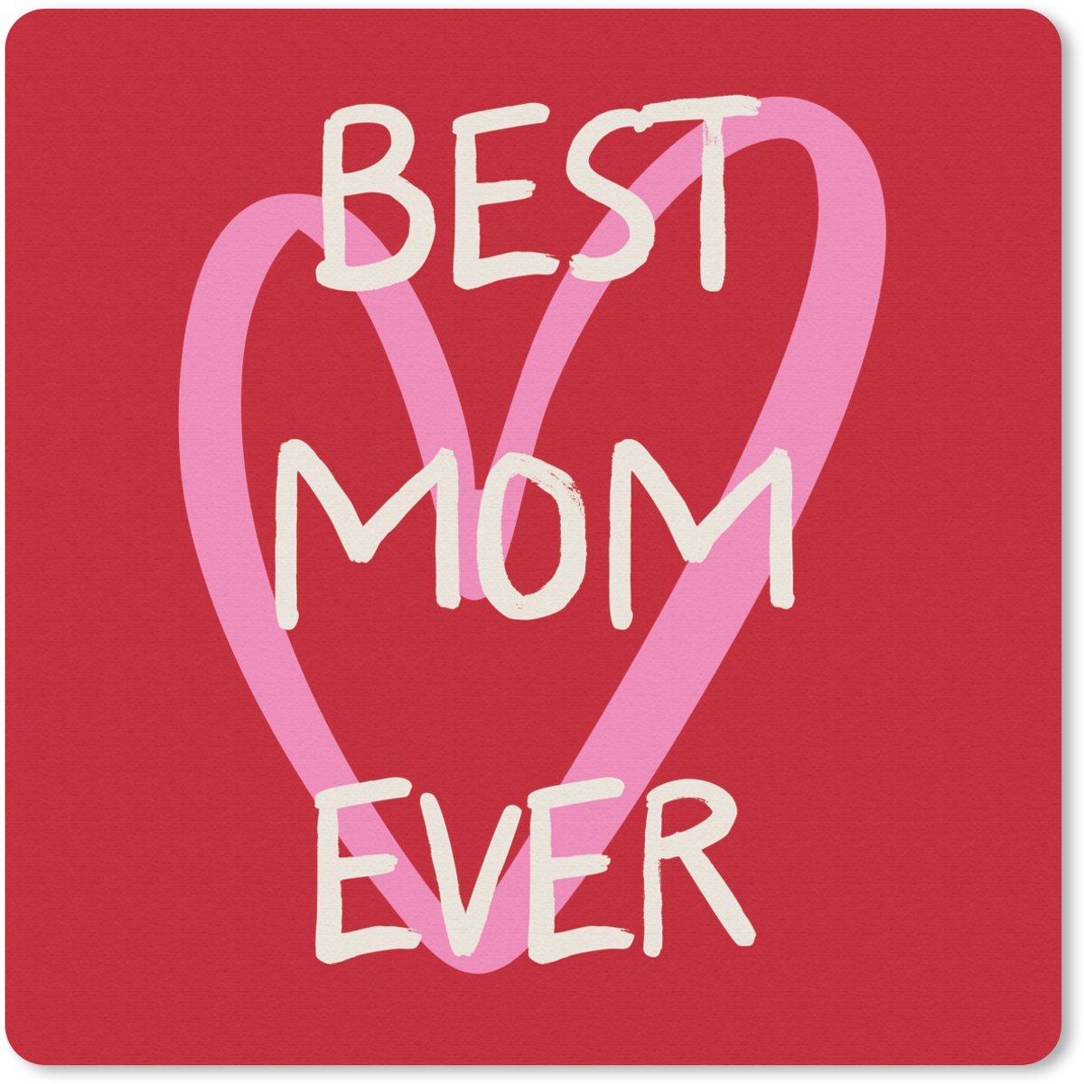 Muismat 20x20 cm - Mousepad Moeder - Quote - Hartje - Rood - Muismatten