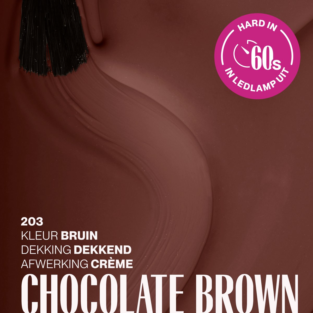 Pink Gellac Gellak - 203 Chocolate Brown 15ml - Bruine Gel Nagellak - Gellac - Gel Nagels Producten — cadeau in Verzorging - foto 4