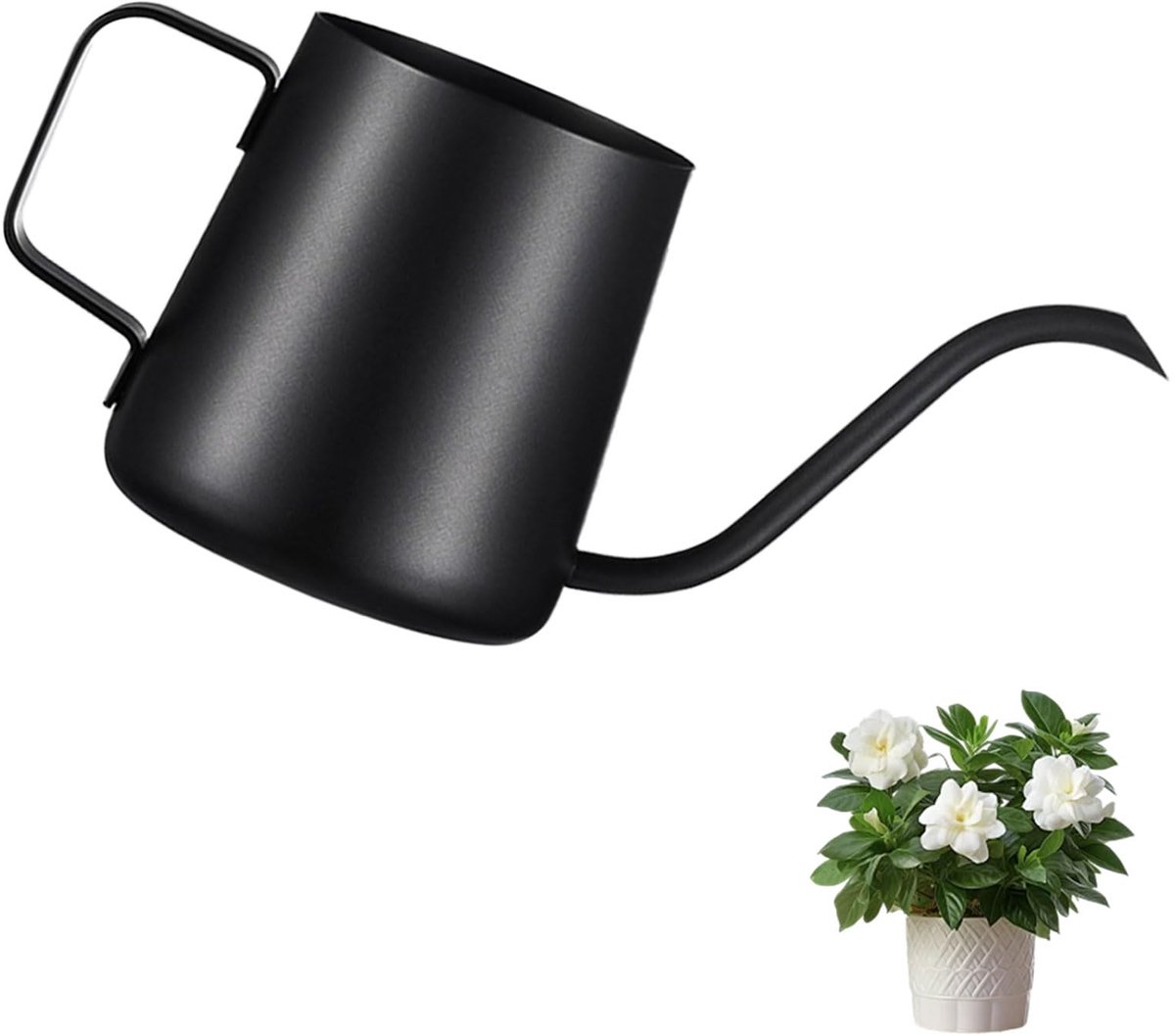 Ibenzoa® Compacte Stijlvolle Gieter voor Kamer- en Kantoorplanten met Lange Zwanenhalsuitloop, 250 ml Capaciteit
