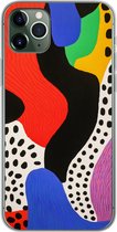Telefoonhoesje Geschikt voor iPhone 11 Pro Max hoesje - Abstract - Vormen - Kleuren - Stippen - Siliconen Telefoonhoesje Telefoonhoesje