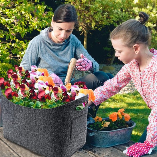 Froadp 4 stuks vilt haardhouttas viltzakken Draagvermogen tot 30KG Draagbare brandhoutmand van vliesstof Opvouwbare speelgoedtas haardhoutmand Bestendig houten manden (Middelgrijs