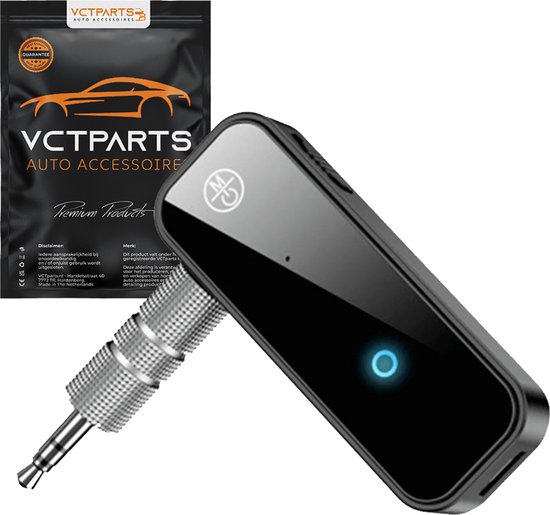 VCTparts® AUX naar Bluetooth 5.0 Muziekontvanger – Draadloze Audio Adapter voor Auto Zwart