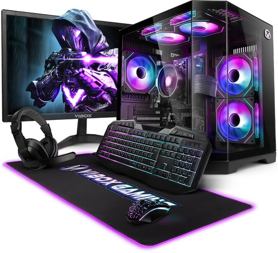 Vibox I-501 Gaming PC Set - Ryzen 3 3200G - Vega 8 - 16GB RAM - 1TB NVMe SSD - Windows 11 - WiFi