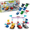 Voitures et pilotes de course équipe F1 LEGO Duplo avec arche de départ/arrivée et ailerons détachables