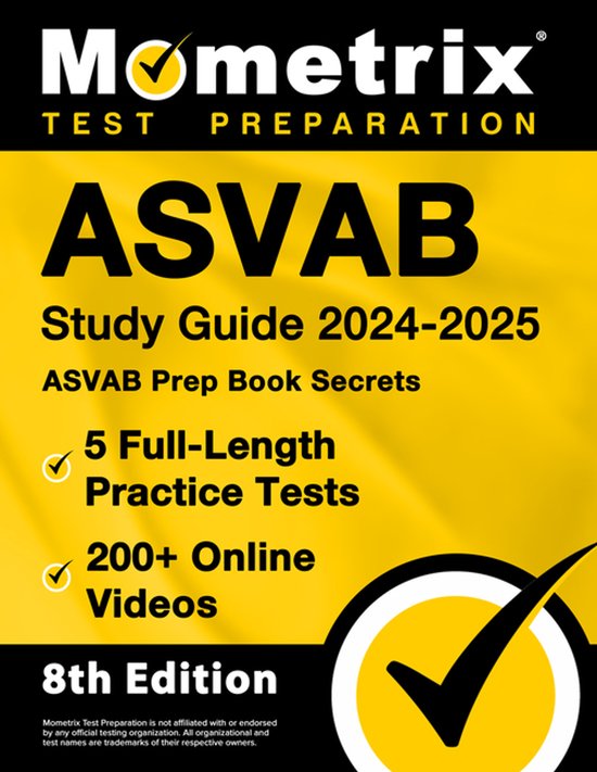 ASVAB Study Guide 2024-2025 - 5 Full-Length Practice Tests,  ... - cover