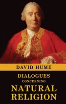 Boek 'Dialogues Concerning Natural Religion' van David Hume, met een portret van Hume in een rode jas.