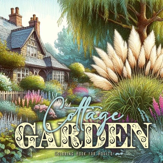 Cottage Garden Coloring Book for Adults - cover