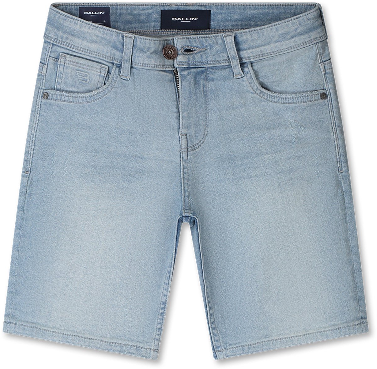 Ballin Amsterdam - Jongens Regular fit Denim Shorts - Denim Light Blue - Maat 12