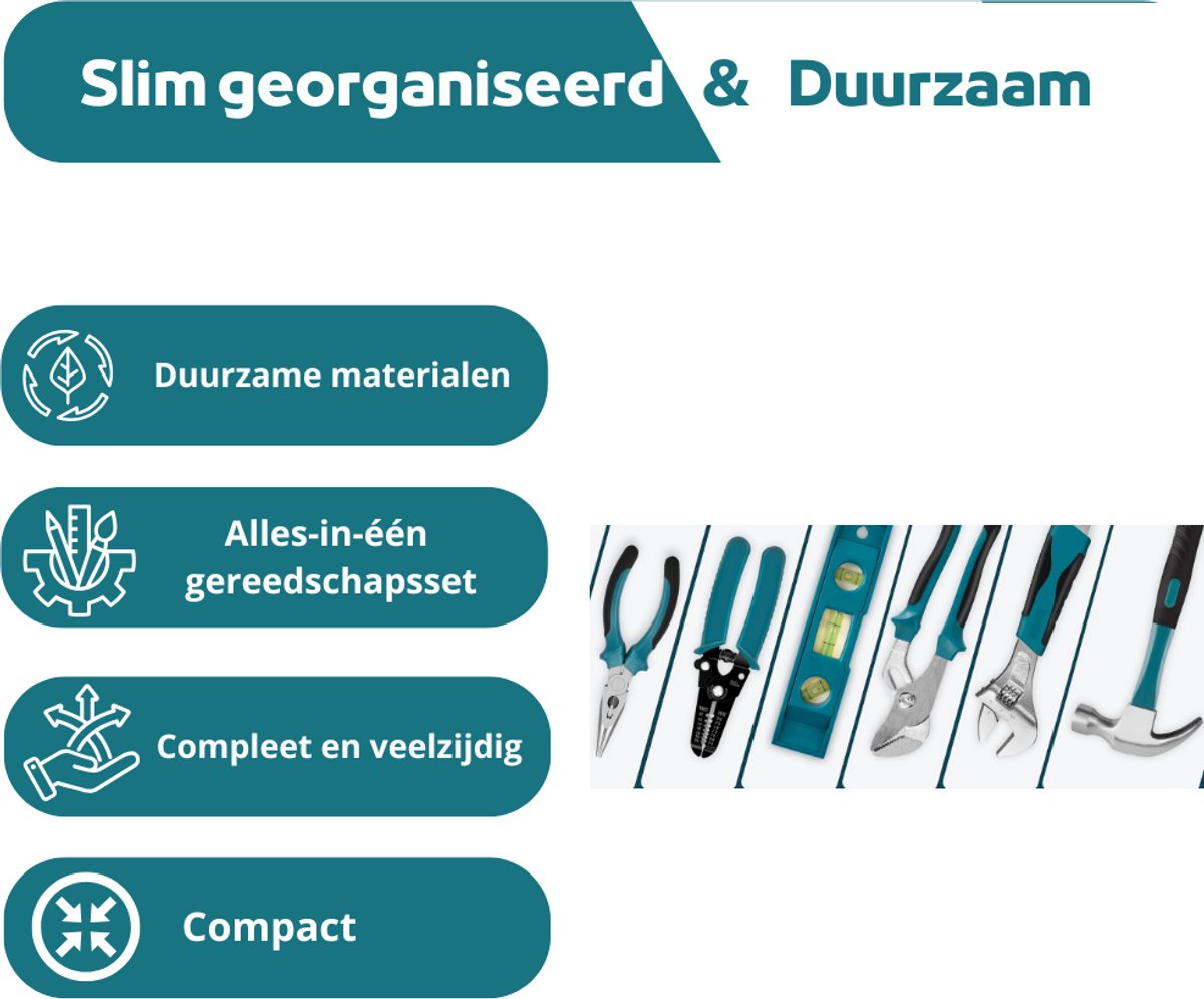 Sundpey Gereedschapskoffer, gevuld, 379-delig, professionele gereedschapskoffer, voor huis-/autoreparaties, opbergkoffer met lade, gereedschapsset voor huiseigenaren en doe-het-zelvers, rood