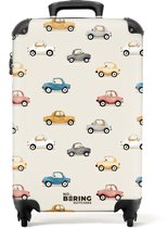 Bol.com NoBoringSuitcases.com® - Kinderkoffer jongen - Kindertrolley jongens - Kleurrijke retro autootjes - Handbagage koffer li... aanbieding