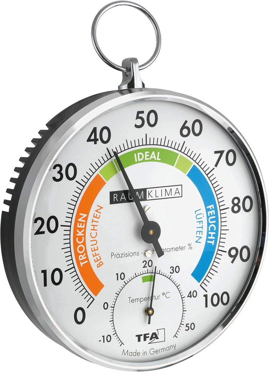 Thermo-hygrometer voor Binnenklimaatcontrole met Comfortzones - Analoog, Nauwkeurig en Duurzaam