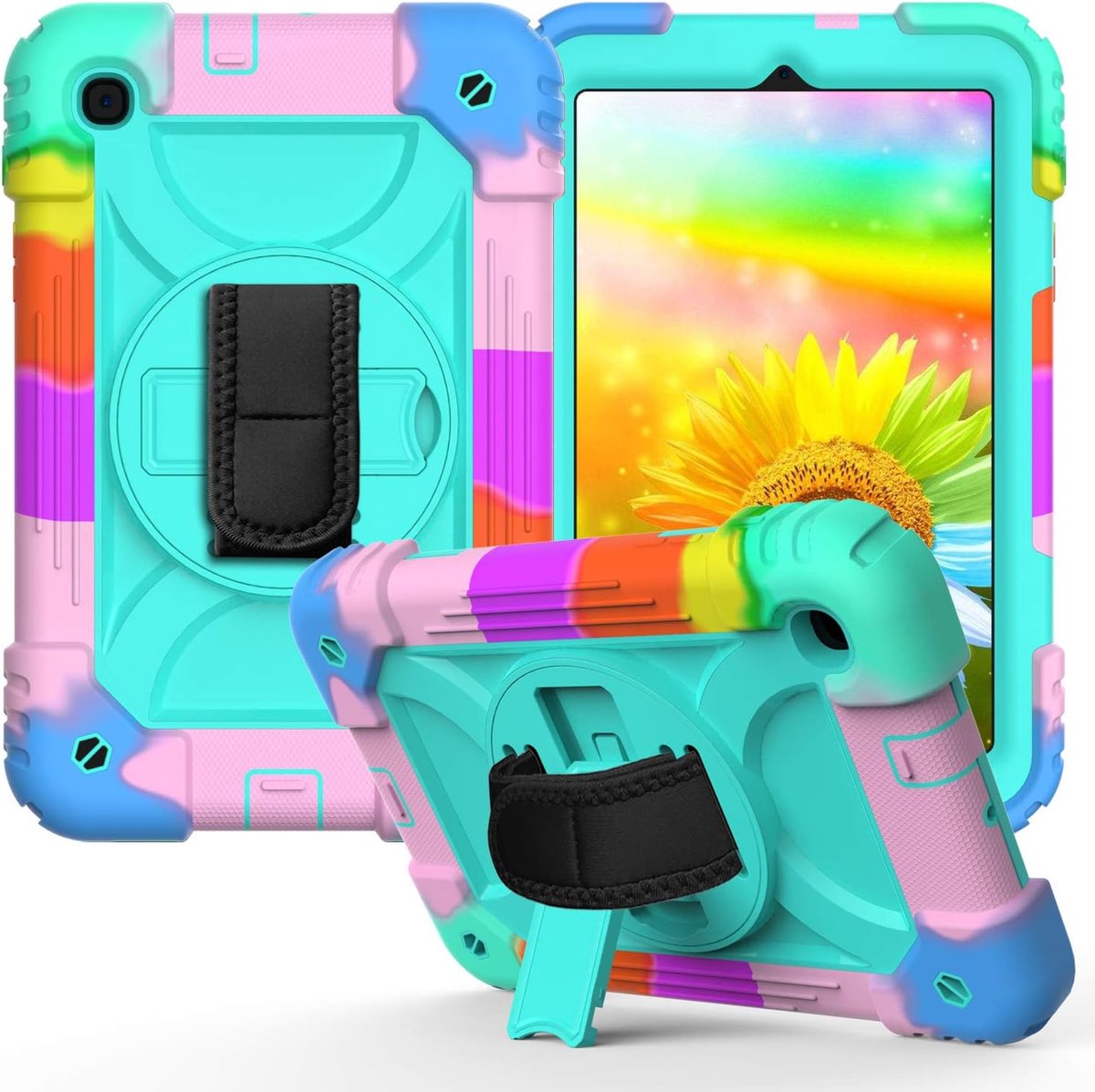Samsung Galaxy Tab A 8.4 (2020) - beschermhoes met draaibare standaard - schokbestendig - met schouderriem